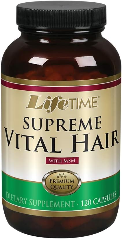 LIFETIME Supreme Vital Saç | Sağlıklı Saçlar, Nails & Skin | Biotin, MSM, Vitaminler B, C, & A, çinko, Horsetail & More | 120 Capsule, 30 Hizmet