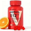 Vegan D3 & B12 Gummies, Torch B12 Supplement for Yetişkinler & Çocuklar, Doğal Enerji için D 3 Vitamini ile Geliştirildi, Immune, Metabolism & Focus, Orange, 90 Gummies