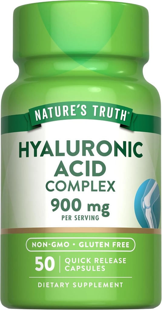 Nature's Truth Hyaluronic Acid with Collagen & MSM | 900mg | 50 Capsules | Non-GMO & Gluten Free Supplement Supplement Supplement