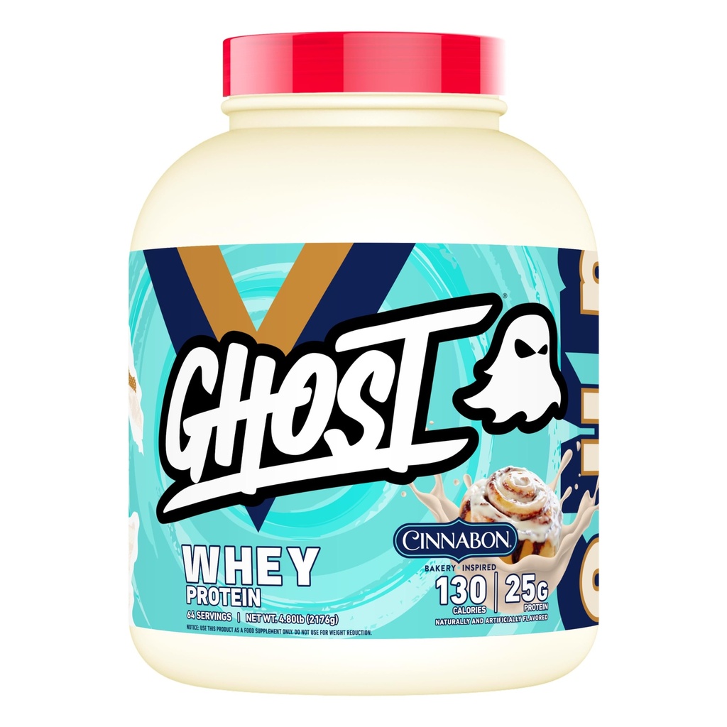 GHOST Whey Protein Toz, Cinnabon - 5LB, 25G Protein - Cinnamon Roll Flavored Isolate, Temp & Hydrolyzed Whey Protein - Post Workout Shakes - Soy & Gluten Free