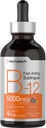 Horbaach B12 Vitamin 5000 mcg Sublingual | 4 Fl Oz | Metilcobalamin ve Cyanocobalamin | Sıvı Vegetarian Drops | Berry Flavor | Non-GMO & Gluten Free Supplement