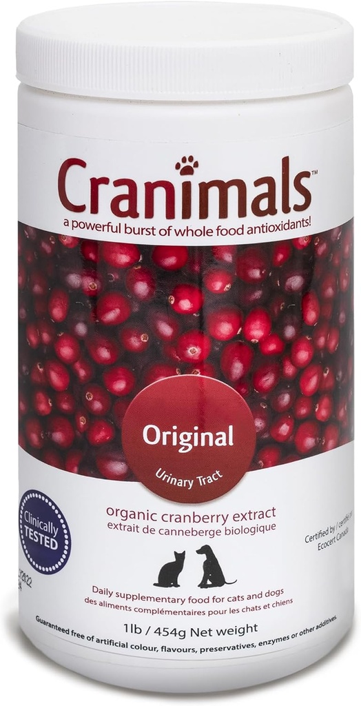Köpekler için Cranimals Cranberry Toz UTI Supplement 6 Ay Supply, UTIs, Incontinence ve Struvite Stones, Antibiyotikler ve Prescription Diets, klinik olarak test edildi.