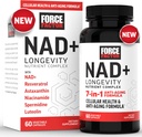 FORCE FACTOR NAD+ (NMN veya Nicotinamid Riboside Alternatif) Resveratrol, Astaxanthin, spermidine & Luteolin Kompleksi, NAD Hücreleri Desteklemek için, 60 Capsules Health & Health Aging, 60 Capsules