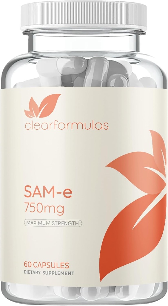 Bioactive SAM-e 750mg - Συμπλήρωμα SAM-e υψηλής αντοχής με βιολογικά ενεργό μορφή S,S για υποστήριξη ήπατος και διάθεσης - Vegan Non-GMO Συντηρητικό Δωρεάν - Κατασκευάζεται στις ΗΠΑ (60 κάψουλες)