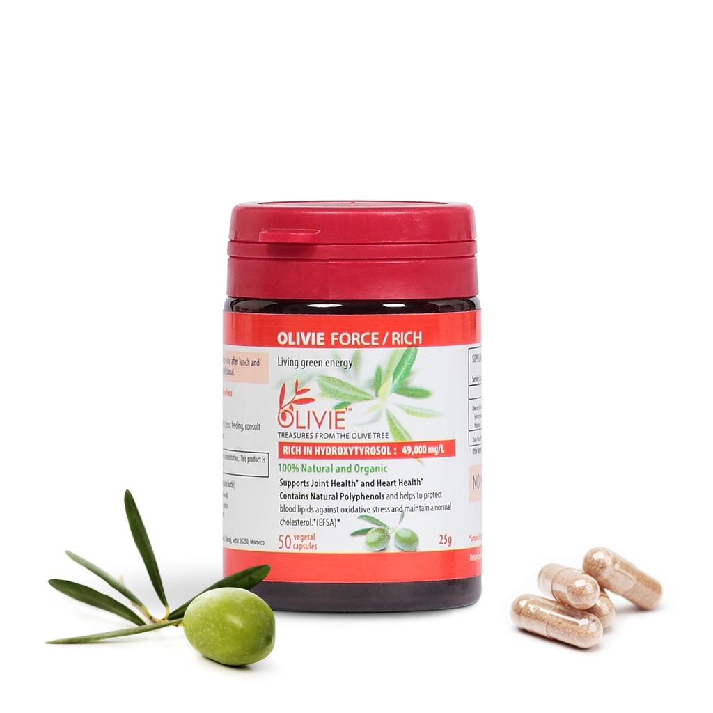 Organik Zeytin Yumurtası Capsules Olivie Force/Rich | Antioksi Polyol Supplement for Yetişkinler | Sağlık Desteği Tamam | 50 Vegetal Capsules