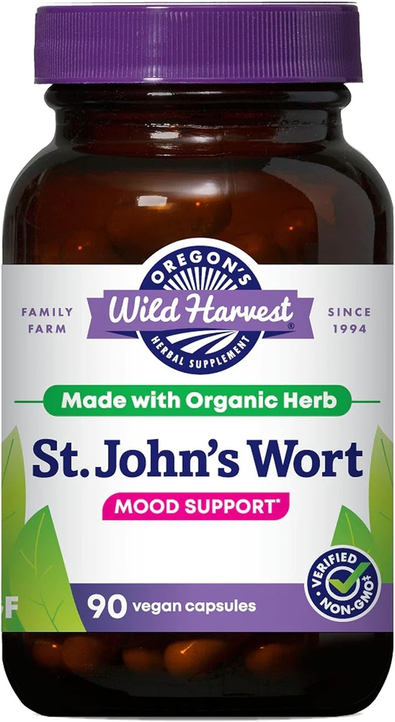 Oregon'un Wild Harvest St John's Wort Supplement, 90 Kont