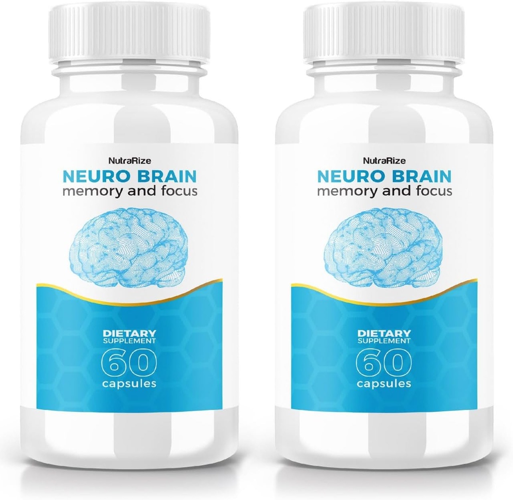 (2 Pack) Neuro Brain Capsules – Daily Formula, Focus, Concentration, and Sharpness | Easy-to- Take Pills for Lasting Support (120 Capsules)