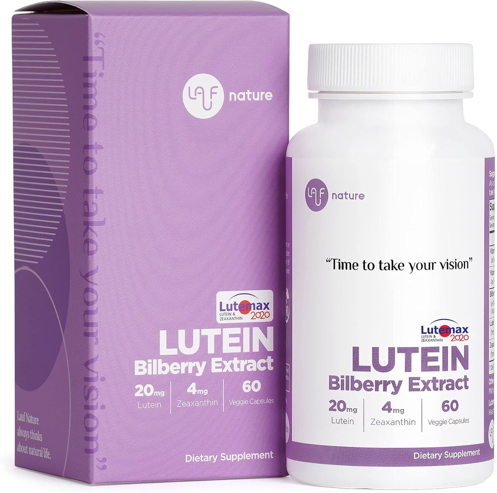Zeaxanthin 4 mg ve Bilberry 100' mg, Vitamin, Destekler Vizyon ve Macular Health, LUTEMAX 2020, GMO, Vegan, Gluten Free - 60 Hizmetler