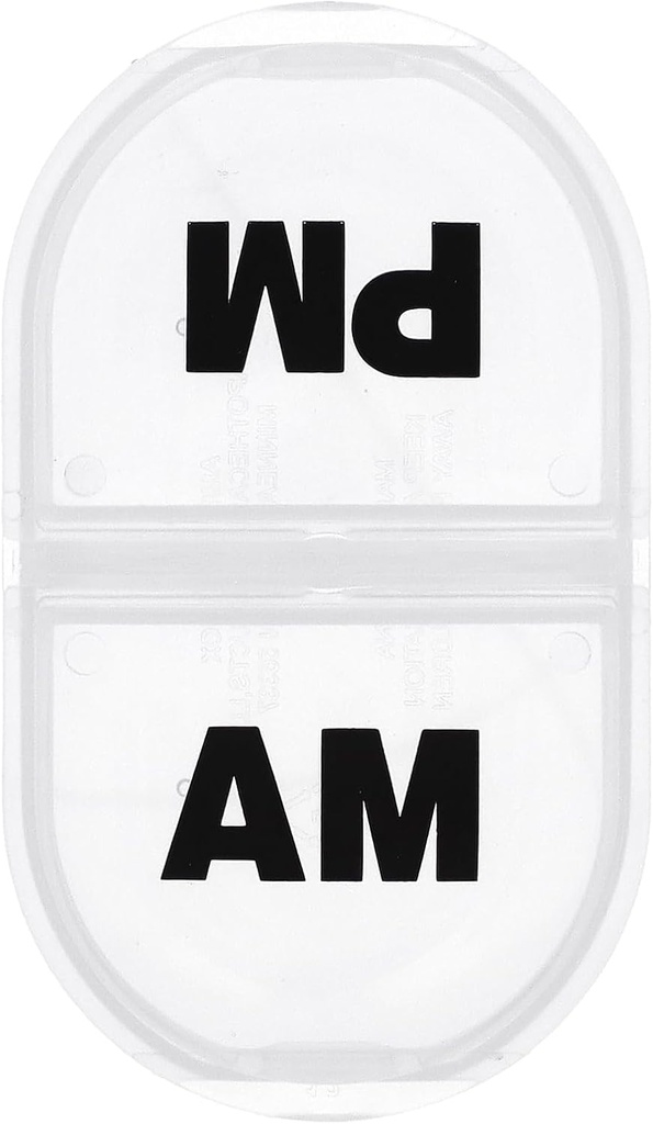 Remind N' Time Daily AM/PM Portable Travel Pill Organizer, Vitamin ve Tıp Kutusu, Snap-Shut Lids, Clear-Shut Lids, Clear