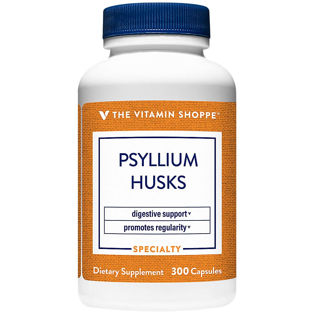 Η βιταμίνη Shoppe Psyllium Husks – Plantago Ovata Fiber συμπλήρωμα που υποστηρίζει την κανονικότητα & υγιή χοληστερόλη, 840 mg ανά υπηρεσία - Χωρίς γλουτένη (300 κάψουλες)