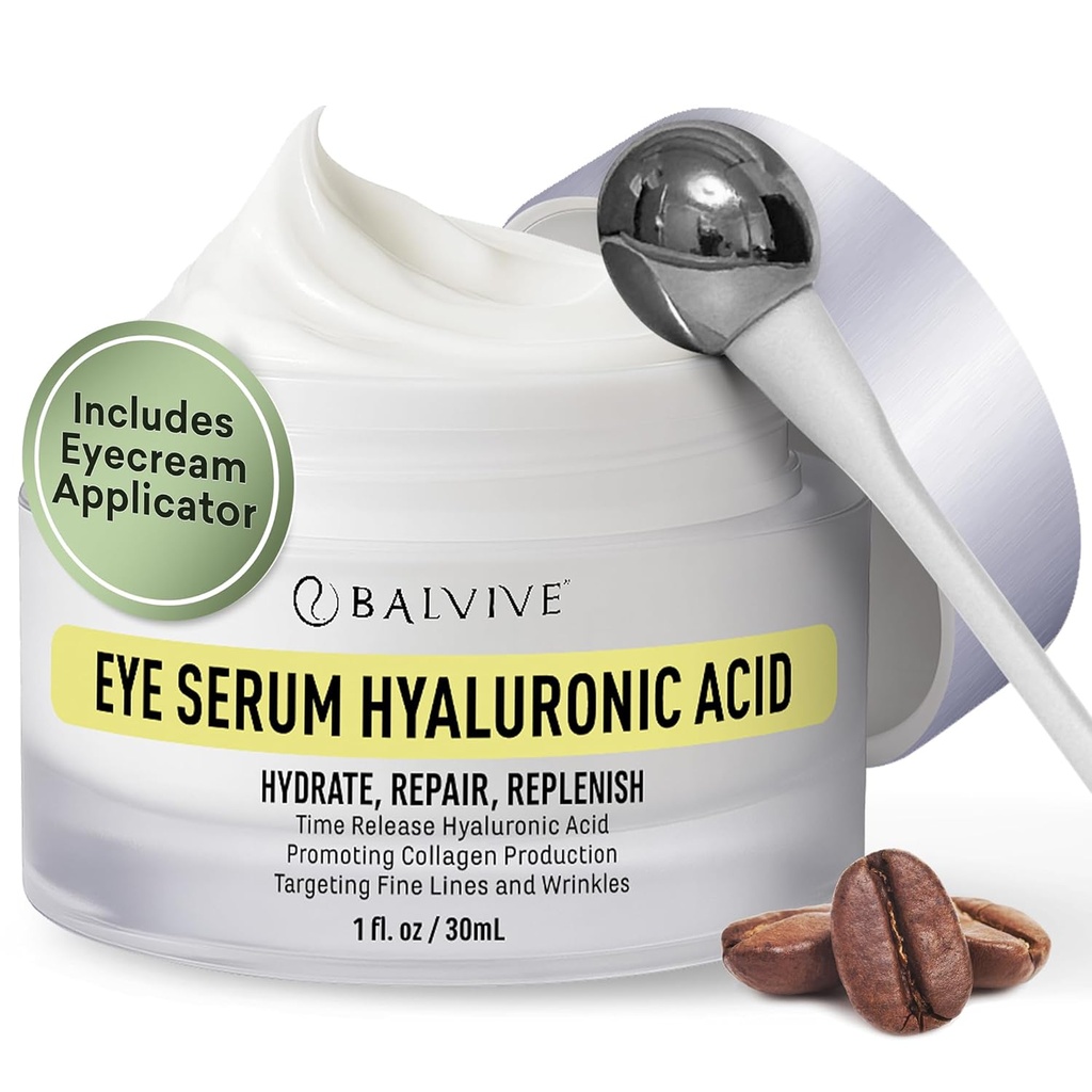 Caffeine Under Eye Cream for Dark Circles, Puffiness, Wrinkles, Bag Under Eye & Fine Lines with Retinol & Multi-Peptides - Brighting, Hydrating & Revitaling for Women & Men, 30 ml