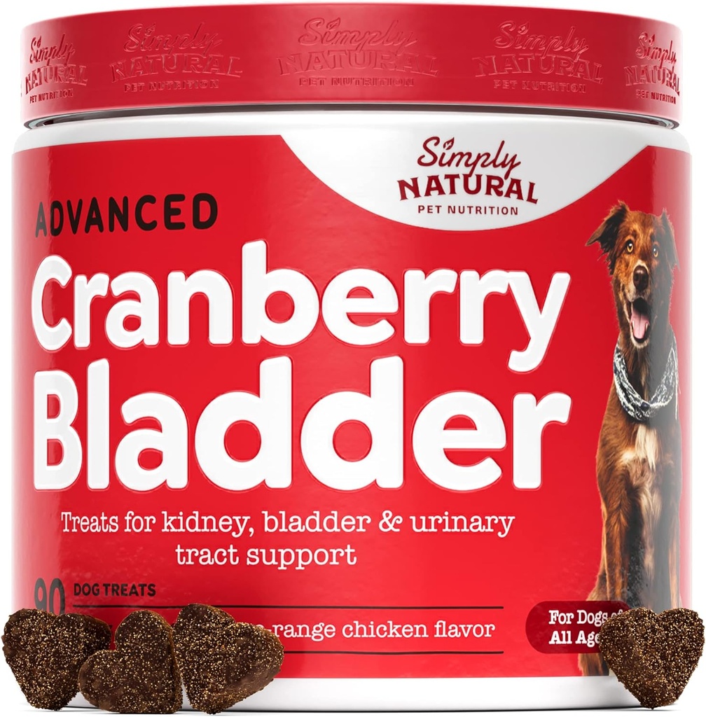 Dog UTI Tedavisi - Köpekler için Cranberry Supplement, Köpekler için Doğal Antibiyotikler Yeniden Köpek Urinary Tract Enfeksiyonu, Destekler Bladder, Kidney & Immune System - 90 Cranberry Chews