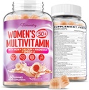 Multivitamin Gummies for Women 50 Plus - με Omega 3, Συνένζυμο Q10, Σιδήρος, Ασβέστιο, Ψευδάργυρος, Βιταμίνη A, C, D3, E, K2, B Complex, Folate - Πολλαπλές Βιταμίνες & Ορυκτά για Ενέργεια, Ομορφιά, Ανοσοποιητικό, Χωρίς Ζάχαρη