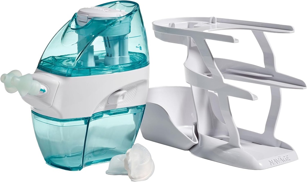 Navage Essentials Bundle - Nasινικό σύστημα άρδευσης - Αλάτι Nasal Rinse Kit με 1 Navage Nose Cleaner, 30 Salt Pods και 1 Countertop Caddy