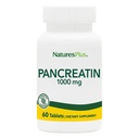 Natures Plus Pancreatin - 1000 mg, 60 Tabletler - Gastrointestinal Destek için Doğal Digestive Enzyme Supplement - Contains Amylase, Protease & Lipase - Gluten-Free - 60 Hizmetler