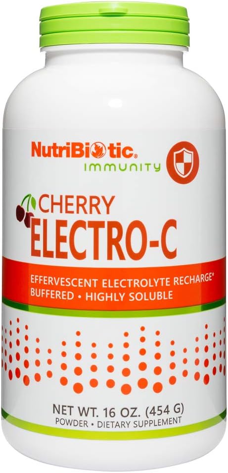 NutriBiotic - Cherry Electro-C Vitamin C & Elektrolyte Toz, 16 Oz | 850 Mg Vitamin C Sürekli Recharge | Buffered & Highly ► Free-GMO & Gluten Free