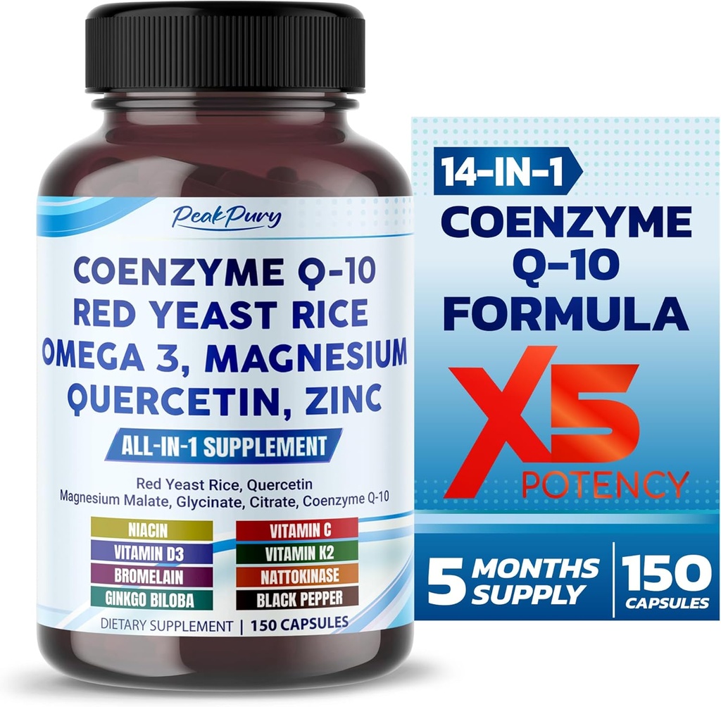 Coenzyme Q-10 Red Yeast Rice Quercetin Magnezyum Malate, Glycinate, Citrate - ABD'de Made in USA