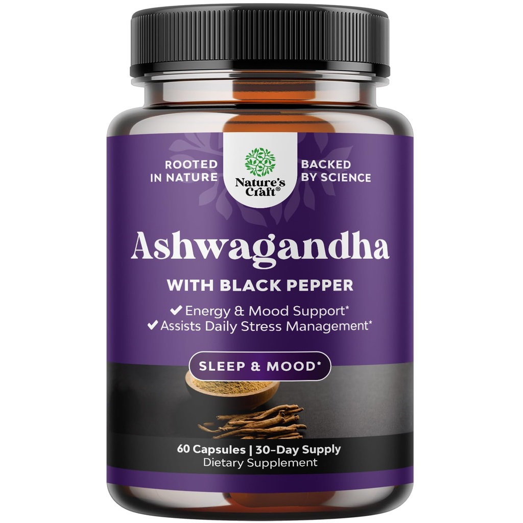 Best Ashwagandha Root Powder Κάψουλες 1300 mg – Premium Relaxation Sleep Natural Supplement – Calming Energy Rejuvenate 100% Pure Potent Ingredients for Women and Men 30 Services per Container