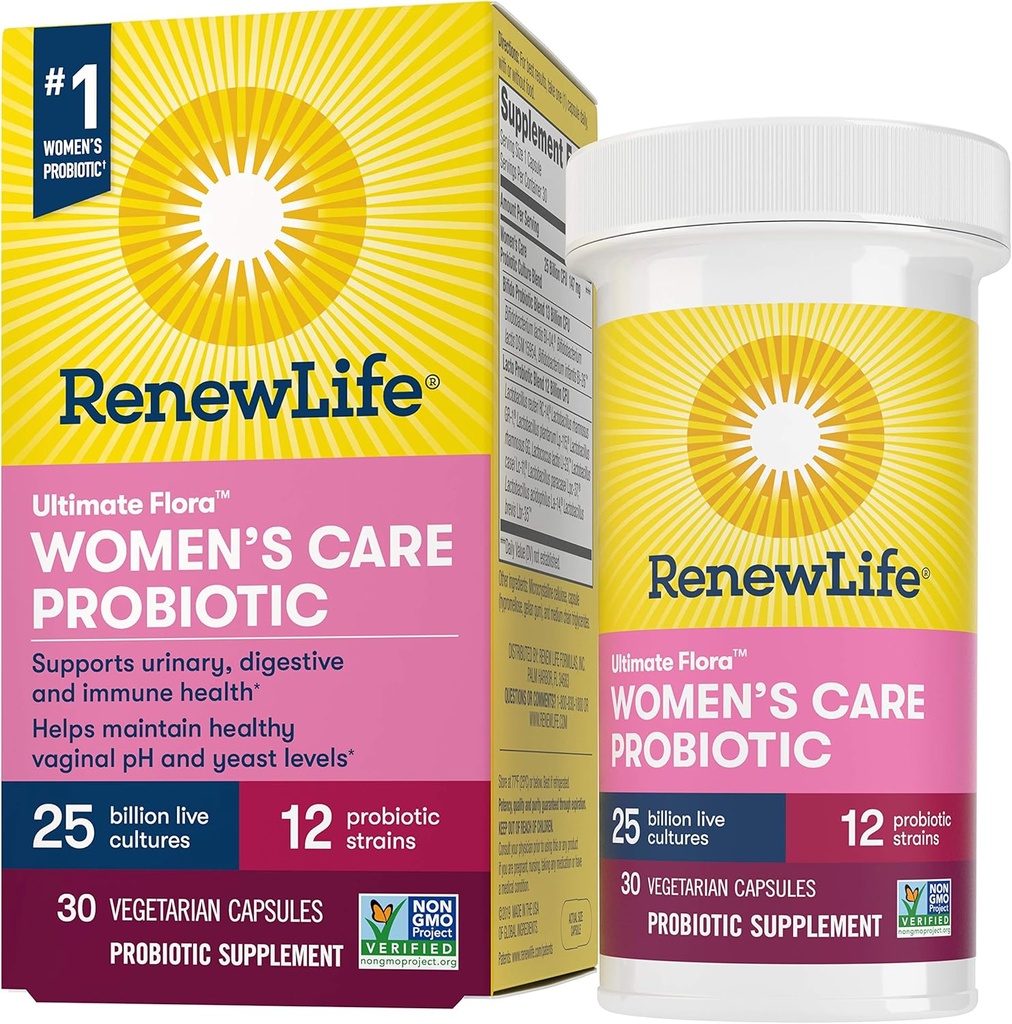 Yeni Yaşam Kadınları Probiyotik - Ultimate Flora Probiyotik Kadın Bakımı, Raf Stable Probiyotik Supplement - 25 Milyar - 30 Sebze Kapsülleri