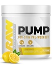 RAW Pump Stim Free Pre Workout (Lemonade) - Non-Smint Pre Workout Supplement Toz Nitric Hoffman - Pre Workout Supplements Drink for during Workout - 40 Servisler