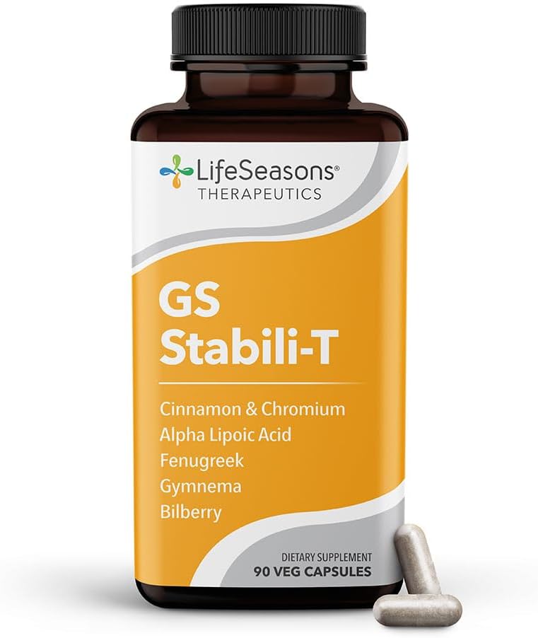 Yaşam Sezonları GS Stabili-T - Blood Sugar Support Supplement - Sağlıklı Circulation & Vision - Normal Seviyeler - Kromium Cinnamon Gymnema Bilberry & Alfa Lipoic Asit - 90 Capsules