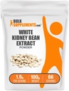 BulkSupplements.com White Kidney Bean Toz - White Kidney Bean Toz - Herbal Supplement - Gluten Free, 1.5g hizmet başına, 100g (3.5 oz) (Pazar 1)