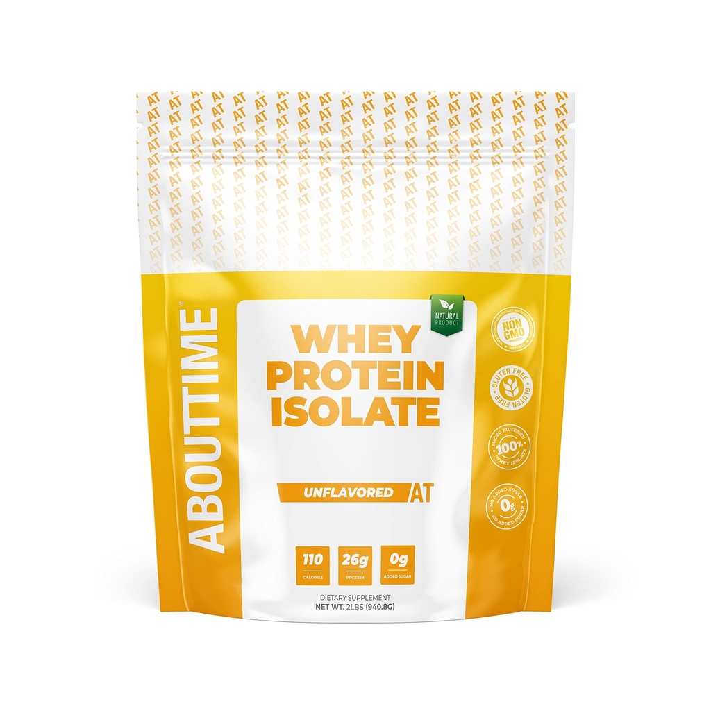 Σχετικά με το χρόνο Unflavored Whey Protein Isolate Powder 26g, φυσικά συστατικά, μη-GMO, Γλουτένη-ελεύθερο, Λακτόζη-ελεύθερο, Δεν Τεχνητά γλυκαντικά, χαμηλή υδατάνθρακες, 32 εξυπηρετούν