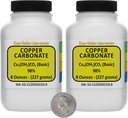 Copper Carbonate [Cu2(OH) 2CO3] 98% AR Grade Powder 1 Lb in Two Space-Saver Bottles USA