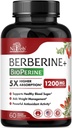 Berberine Supplement 1200 mg - 5X Yüksek Aborpsiyon - Ultra Pure 98 Berberine HCL - Sağlıklı Kilo Yönetimi, Immune Support - Non GMO, ABD'de Üretildi - 60 Vegan Capsules
