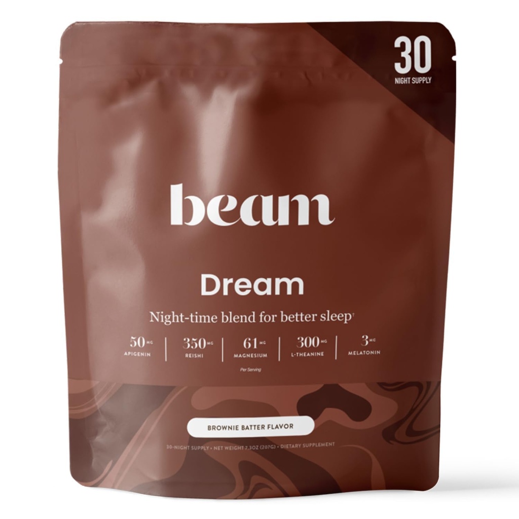 Beam Dream Sleep Toz, L-Theanine, Apigenin, Reishi ve Magnezyum, Üçüncü Parti Derin Uyku, Rahatlama ve Kurtarma için Doğal Uyku Desteği Test Edildi, 30 Hizmet