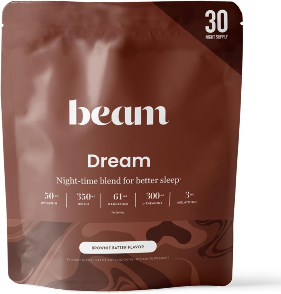 Beam Dream Sleep Toz, L-Theanine, Apigenin, Reishi ve Magnezyum, Üçüncü Parti Derin Uyku, Rahatlama ve Kurtarma için Doğal Uyku Desteği Test Edildi, 30 Hizmet