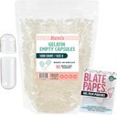 BlateCo Premium Boyutu 0 Boş Gelatin Capsules, 1000 Kont (Clear) Blate Papes® Gel Film Pouches - New, Non-GMO Fillable Pill Caps in a Resealable Bag - Nothing Yapay, Ever.