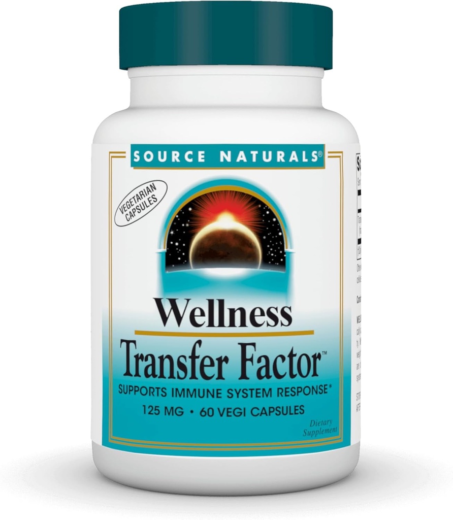 Source Naturals Wellness Transfer Faktörü, Destekler Immune System Response * 125 mg - 60 Vegetarian Capsules