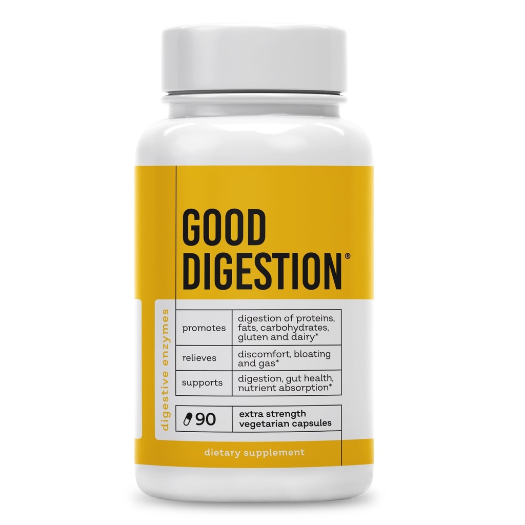 Ekstra Kuvvet Digestive Enzymes | All-in-One Formula | Hızlı Bloating & Gas Relief | Karbs, Fat, protein, Gluten, Dairy | Supports Gut Health | 90 Capsules