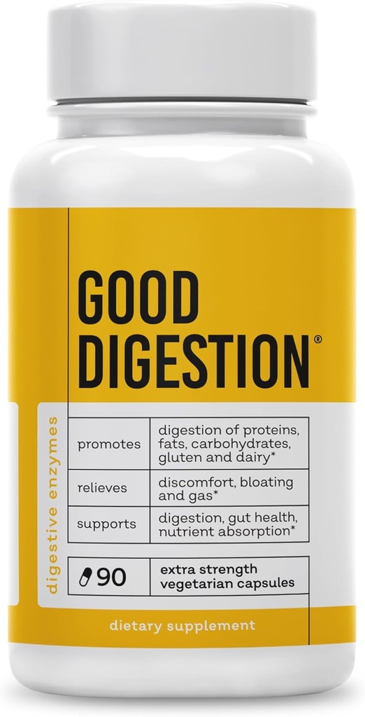 Ekstra Kuvvet Digestive Enzymes | All-in-One Formula | Hızlı Bloating & Gas Relief | Karbs, Fat, protein, Gluten, Dairy | Supports Gut Health | 90 Capsules