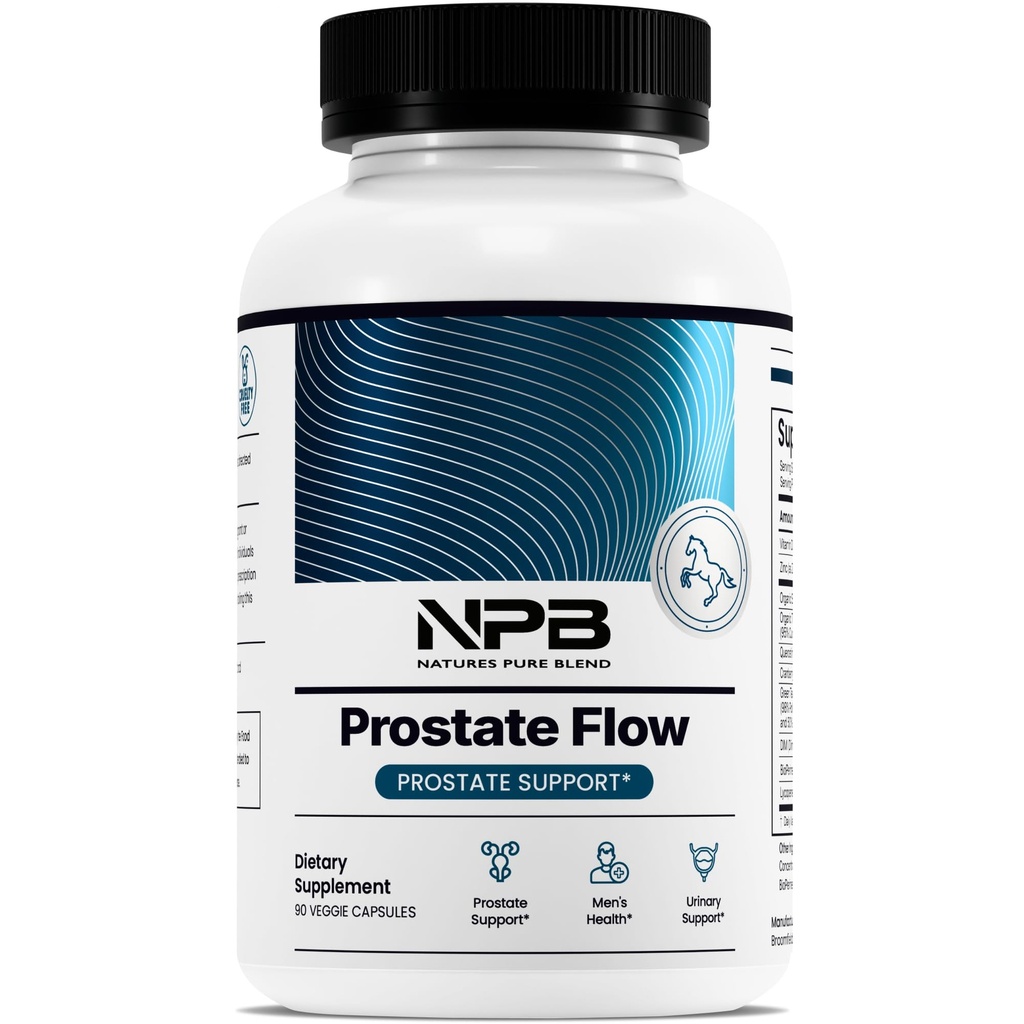 Nature's Pure Blend Prostate Flow – Prostate Health Supplements for Men with Saw Palmetto, Herbal Kompleksi ve Essential Nutrients – Akış, Denge, Saç Güç ve Sağlık Desteği – 90 Capsules