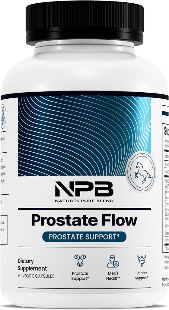 Nature's Pure Blend Prostate Flow – Prostate Health Supplements for Men with Saw Palmetto, Herbal Kompleksi ve Essential Nutrients – Akış, Denge, Saç Güç ve Sağlık Desteği – 90 Capsules