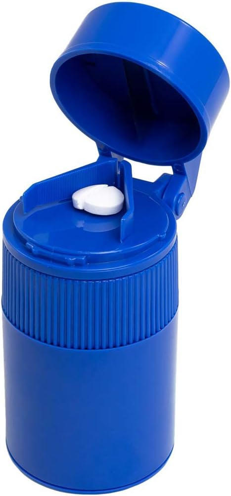EZY DOSE Pill Crusher ve Bowl for Dogs and Pets, Daily Use, Safely Cuts and Crushes Pills, Vitaminler ve Tabletler, Doğru ve Kolay Kesme, Reçeteli İlaçlar için Büyük, Blue, BPA Free