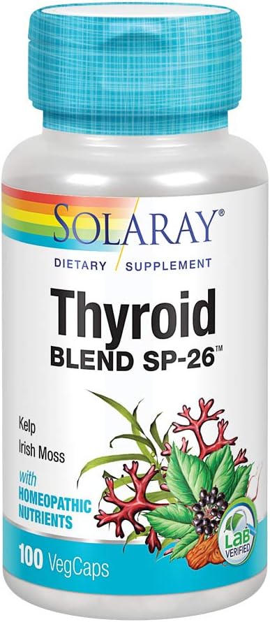SOLARAY Tiroidi S-26 | Herbal Mix w/Cell Salt Nutrients Sağlıklı Tiroid Fonksiyonlarını Desteklemek | Non-GMO, Vegan | 100 Serv | 100 VegCaps