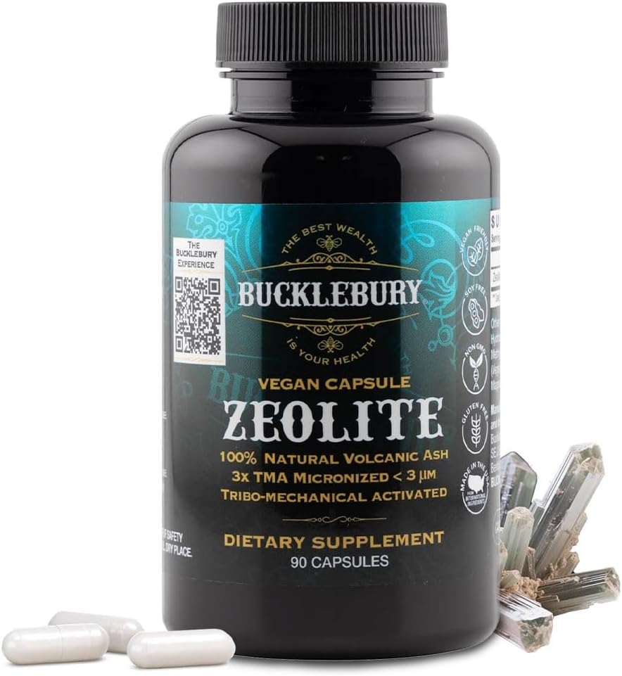 BUCKLEBURY Micronized Zeolit Capsules - Mineral Zeolit Detox Yetişkinler için - Destekler Immune System, Metabolism & Digestive Health - Advanced Formula for Men & Women - 90 Vegan Capsules
