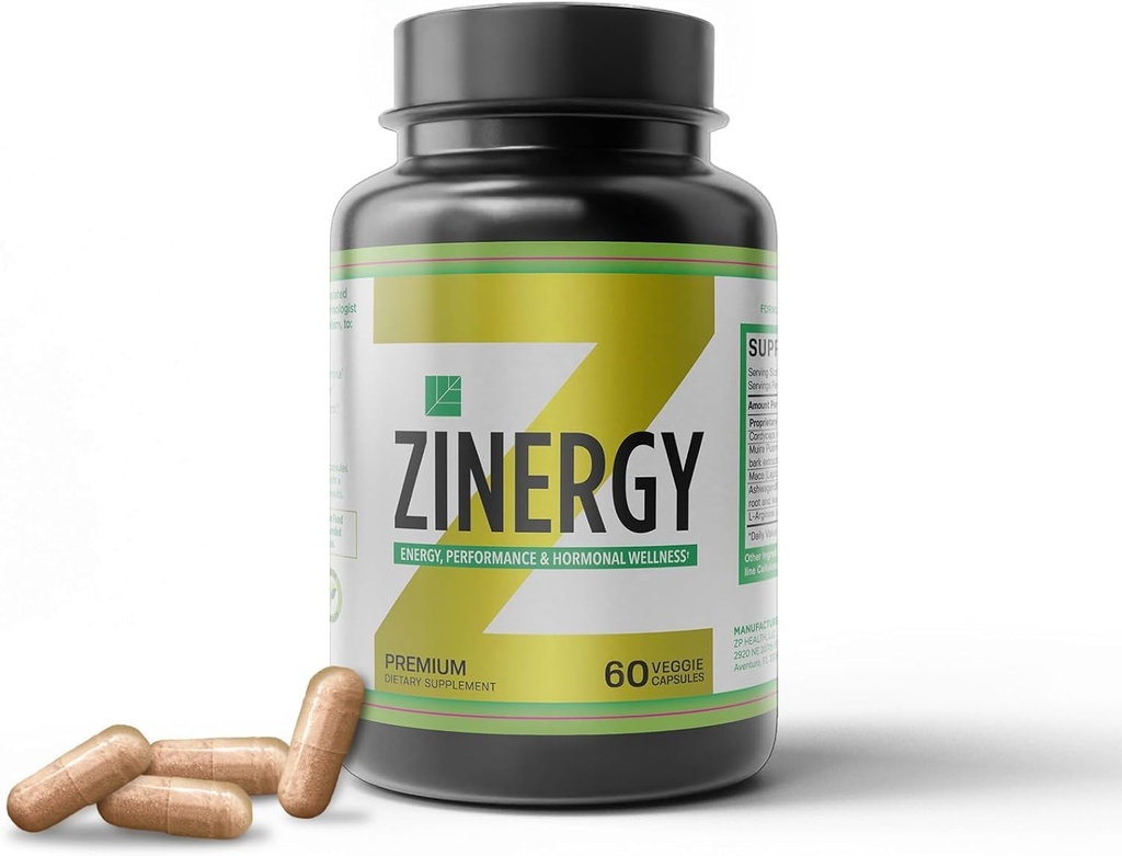 Dr. Zisman ZINERGY Doğal Enerji ve Yaşam Desteği - Erkekler ve Kadınlar için Tüm Doğal Formula - Enerji Seviyeleri ve Hormonal Dengesi - 60 Premium Capsules & Hormonal Denge - 60 Premium Capsules