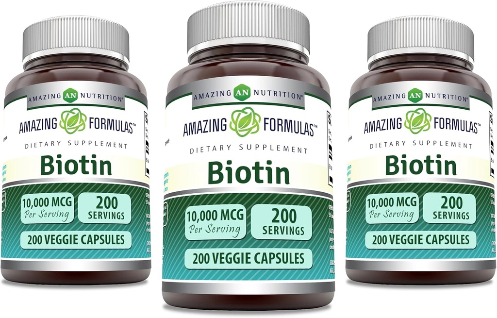 Amazing Formulas Biotin 10000 mcg Veggie Κάψουλες 
