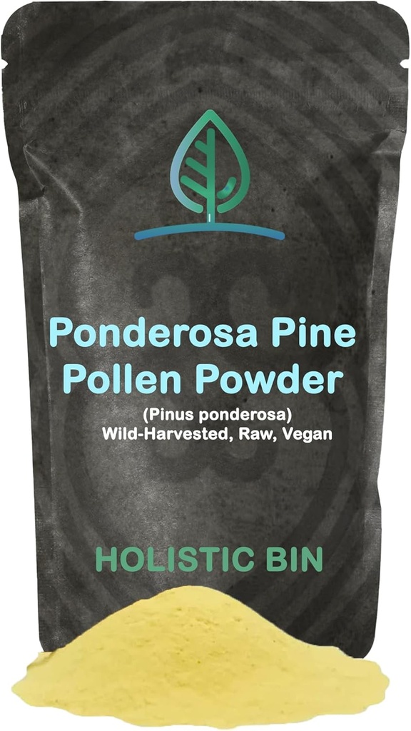 Holistic Bin Pine Pollen Toz | Wild Harvested, Golden Canadian Pine Pollen | Pollen The Ponderosa Pine Tree, 20 g
