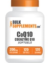 BulkSupplements.com CoQ10 200 mg Softgels - Kalp Sağlığı için, Coenzyme Q10 200 mg Supplement, Gluten Free, 1 Softgel per Service, 120 Count (Pack of 1)