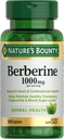 Nature's Bounty Berberine 1000 mg Capsules, Supports Heart Health, Cholesterol & Blood Sugar Levels in a Normal Range, Non-GMO Supplement, 60 Count Count Count Count