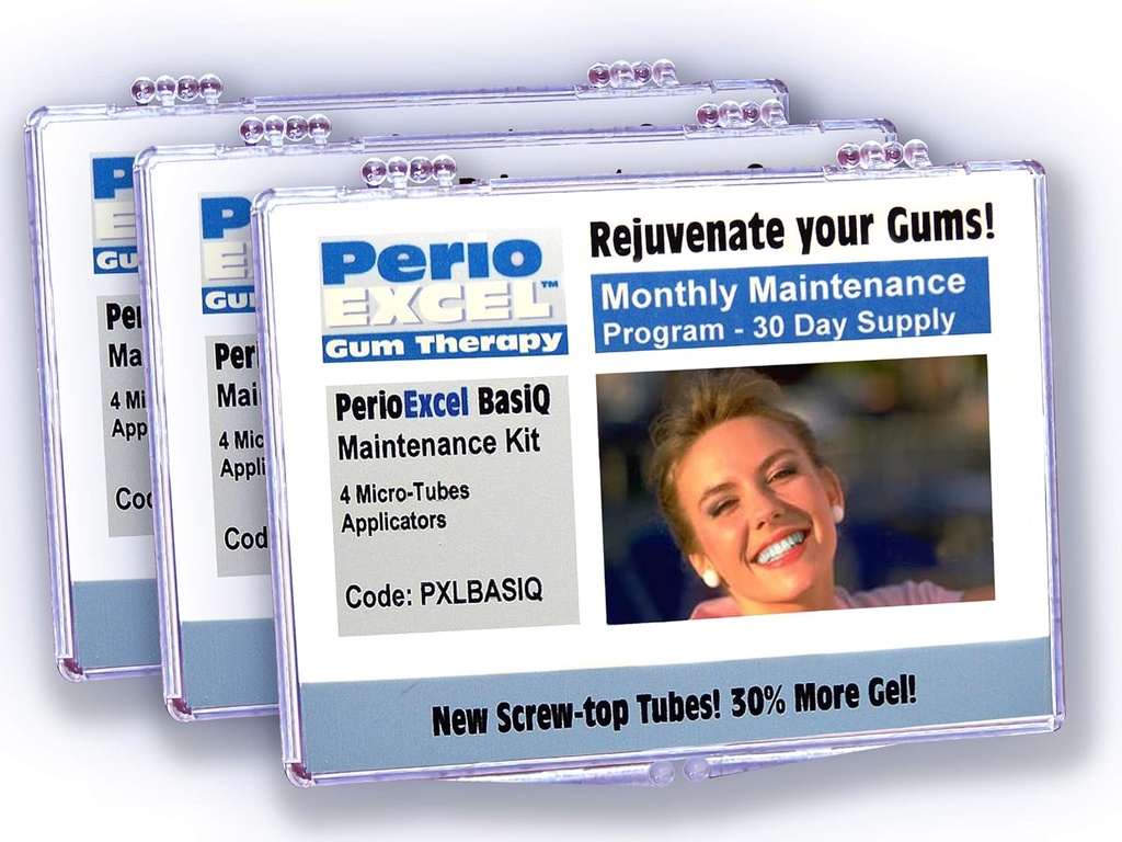 PerioEXCEL PXL Basic Tripack Gum Therapy Gel kit with CoQ10 Gum Gel, Bleeding, Hassas Gums for. Güçlü ve sağlıklı Gums için eşsiz Gum Care kit, 3-Month Supply