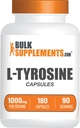 BulkSupplements.com L-Τυροσίνη 1000mg Κάψουλες - Συμπλήρωμα Τυροσίνης, Καψάκια Τυροσίνης, Τυροσίνη 1000mg - Συμπλήρωμα Αμινικού Οξέως Μη Εσεντιακού, 2 κάψουλες ανά Σερβίρισμα, 180 κάψουλες