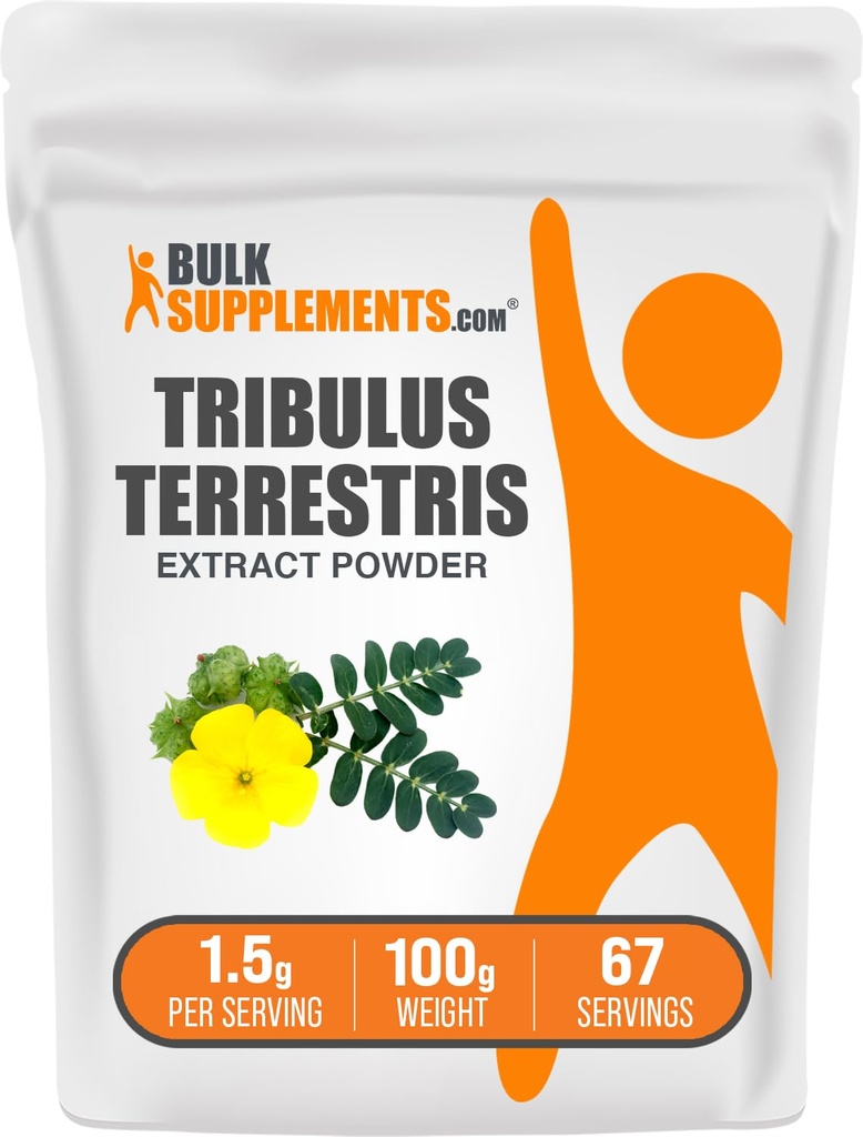 BulkSupplements.com Tribulus Terrestris Türlü Toz - Tribulus Terrestris Supplements, Herbal Supplement - Gluten Free, 1.5g per Service, 100g (3.5 oz) (Paket 1)