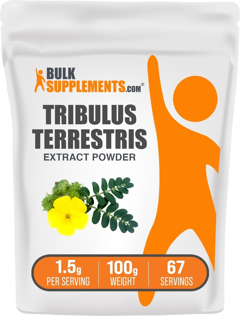 BulkSupplements.com Tribulus Terrestris Türlü Toz - Tribulus Terrestris Supplements, Herbal Supplement - Gluten Free, 1.5g per Service, 100g (3.5 oz) (Paket 1)